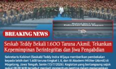 Seskab Teddy Bekali 1.600 Taruna Akmil, Tekankan Kepemimpinan Berintegritas dan Jiwa Pengabdian
