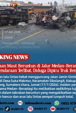 Kecelakaan Maut Beruntun di Jalur Medan–Berastagi, Tujuh Kendaraan Terlibat, Diduga Dipicu Truk Rem Blong