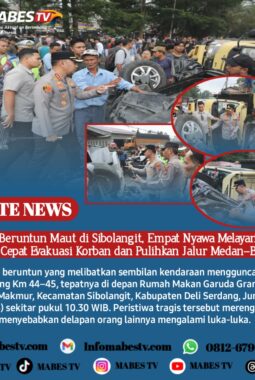 Tabrakan Beruntun Maut di Sibolangit, Empat Nyawa Melayang; Polisi Bergerak Cepat Evakuasi Korban dan Pulihkan Jalur Medan–Berastagi