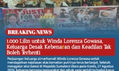 1.000 Lilin untuk Winda Lorenza Gowasa, Keluarga Desak Kebenaran dan Keadilan Tak Boleh Terhenti