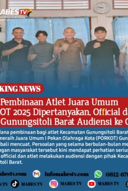 Dana Pembinaan Atlet Juara Umum PORKOT 2025 Dipertanyakan, Official dan Atlet Gunungsitoli Barat Audiensi ke Camat