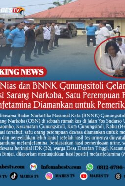 Polres Nias dan BNNK Gunungsitoli Gelar Operasi Sarang Narkoba, Satu Perempuan Positif Metamfetamina Diamankan untuk Pemeriksaan