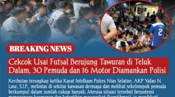 Cekcok Usai Futsal Berujung Tawuran di Teluk Dalam, 30 Pemuda dan 16 Motor Diamankan Polisi