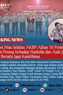 Kapolres Nias Selatan AKBP Alfian Tri Permadi Serukan Perang terhadap Narkoba dan Ajak Jemaat BKPN Bersatu Jaga Kamtibmas