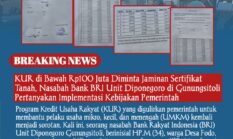 KUR di Bawah Rp100 Juta Diminta Jaminan Sertifikat Tanah, Nasabah Bank BRI Unit Diponegoro di Gunungsitoli Pertanyakan Implementasi Kebijakan Pemerintah