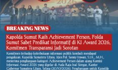 Kapolda Sumut Raih Achievement Person, Polda Sumut Sabet Predikat Informatif di KI Award 2026, Komitmen Transparansi Jadi Sorotan