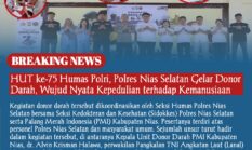 HUT ke-75 Humas Polri, Polres Nias Selatan Gelar Donor Darah, Wujud Nyata Kepedulian terhadap Kemanusiaan